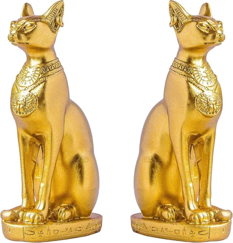 Vista 9 de EASCHEER Estatua de diosa egipcia de gato Bastet Decoración egipcia 1 pieza (10.7 cm Negro)