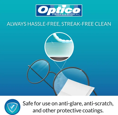 Vista 5 de Optico Toallitas de limpieza prehumedecidas, limpiador de alta calidad para anteojos, pantallas y lentes de cámara, no necesita botella de spray
