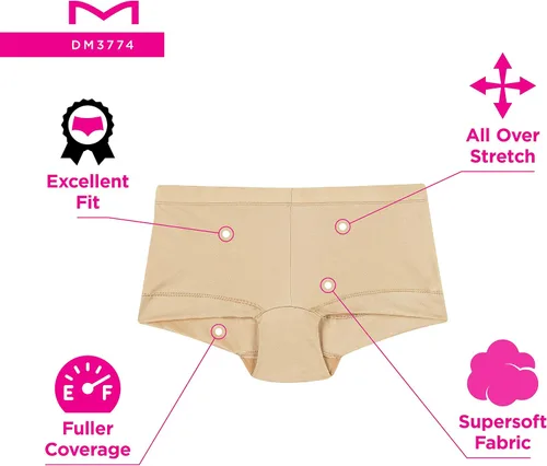 Vista 5 de Maidenform Women's Microfiber Boyshort Underwear Pack, 3-pack