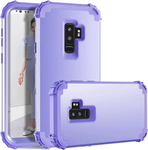 Vista 9 de Funda de teléfono para Samsung Galaxy S9 Plus, cubierta dura, a prueba de golpes, de silicona suave, híbrida, tres capas, resistente, protección