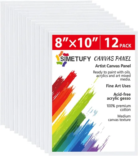 Vista 12 de Simetufy Paquete de 12 Tableros de Lienzo Pequeños para Pintura de 4 x 6 pulgadas - Paneles de Mini Lienzo de 100% Algodón sin Ácidos Imprimados