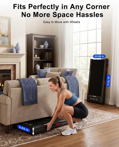 Vista 11 de Superun Walking Pad with 9% Auto Incline, Under Desk Treadmill for Home