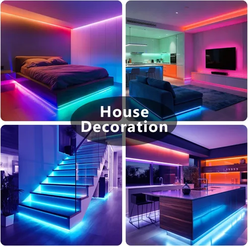 Vista 7 de DAYBETTER Tira de luces LED de 50 pies, sincronización de música, tiras de luz LED RGB con control remoto y aplicación, luces LED que cambian