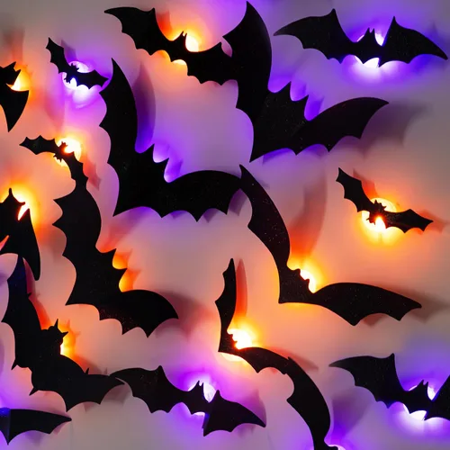 Vista 8 de Dazzle Bright 8 luces colgantes de sombrero de bruja para colgar, decoraciones de Halloween impermeables con control remoto para decoración