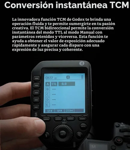Vista 7 de Godox XProII-S - Transmisor de disparador de flash inalámbrico para cámaras Sony, 2.4G TTL-Convertidor manual HSS 1/8000S función Bluetooth, bloqueo