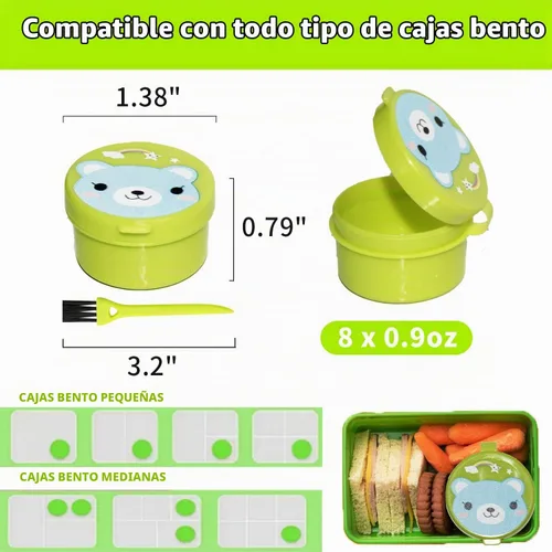 Vista 2 de Paquete de 8 recipientes para aderezo de ensalada, pequeños