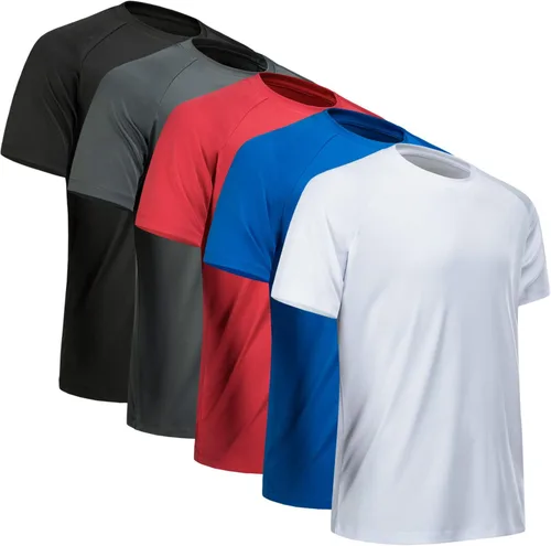 Vista 31 de Camisetas de entrenamiento para hombre, de manga corta, de secado rápido, atlético, gimnasio, activo, absorbe la humedad