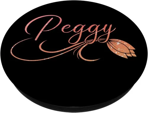 Vista 2 de Peggy Nombre Floral Tulipán Flores Diseño Rosa PopSockets PopSockets intercambiables PopGrip