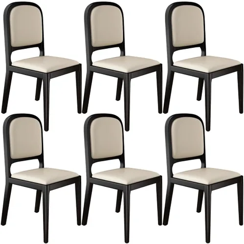 Vista 33 de YVYKFZD Sillas de comedor de madera maciza, juego de sillas de cocina sin brazos, silla de comedor tapizada de cuero, silla de sala de estar
