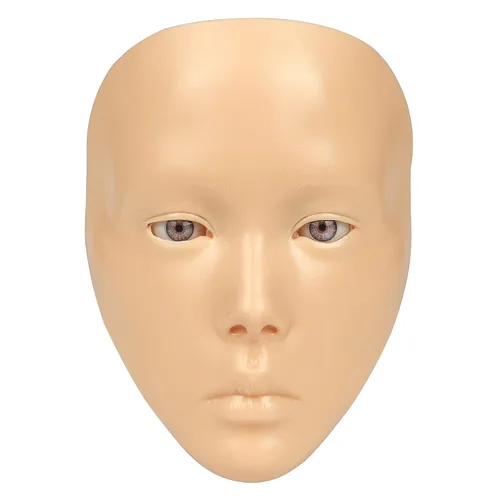 Vista 9 de Cara de práctica de maquillaje, 5D reutilizable de silicona, tabla de práctica de maquillaje, cara de maniquí con brochas de maquillaje, juego