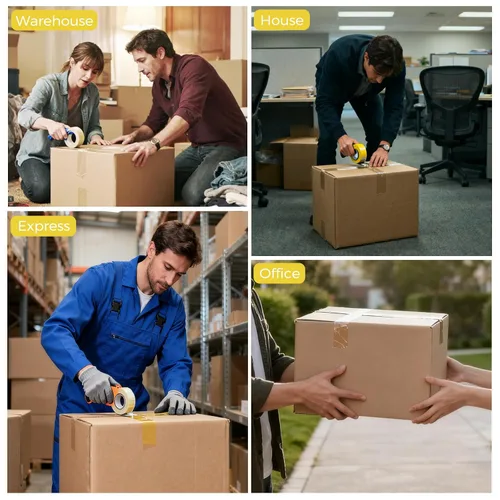 Vista 3 de Cinta de embalaje transparente de 3 pulgadas, 24 rollos (55 yardas, 2.0 mil), cinta de sellado industrial resistente para almacén, cumplimiento