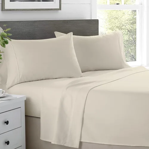 Vista 25 de SKY BEDDINGS Juego de sábanas individuales – Sábanas 100% algodón para cama individual – Juego de sábanas de 600 hilos individual con bolsillo Blanco