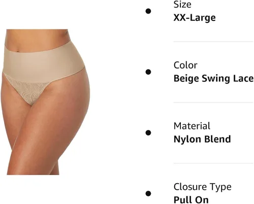 Vista 6 de Maidenform DM0049 - Tanga de encaje para mujer con comodidad fresca, Encaje oscilante beige, encaje negro, encaje oscilante negro, encaje oscilante