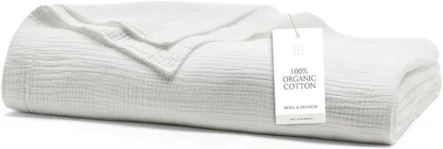 Vista 12 de BOLL & BRANCH Dream - Manta para cama, matrimonial/Queen, color azul marino Marina costera