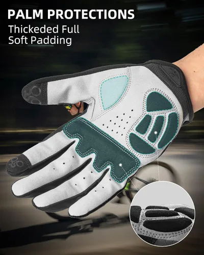 Vista 3 de ROCKBROS Guantes de ciclismo para hombres y mujeres Guantes transpirables de gel para bicicleta de montaña Guantes de ciclismo antideslizantes