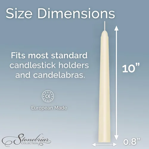 Vista 7 de Stonebriar Velas cónicas altas de 10" color marfil sin perfume, paquete de 4