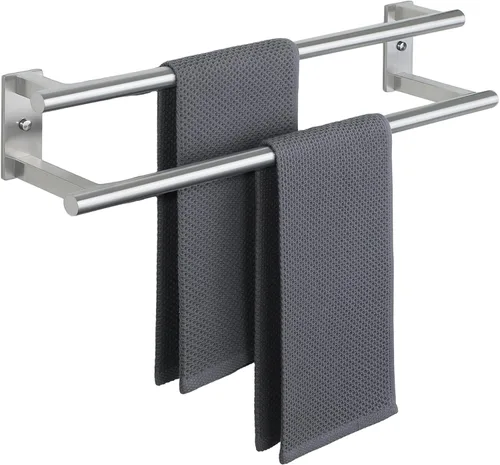 Vista 10 de Alise Toallero doble para baño, soporte para toallas de pared de 24 pulgadas, toalleros para baño, colgador de toallas de acero inoxidable SUS304