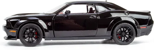 Vista 6 de All Star Toys 2018 Challenger SRT Hellcat Widebody Negro con interior rojo 1/24 Modelo de Diecast Motormax 79350 Edición Exclusiva