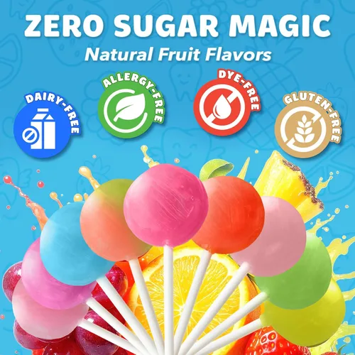 Vista 3 de Zollipops Paletas Clean Teeth, sabores tropicales, 16 onzas