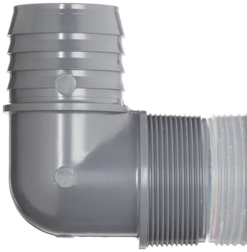 Vista 2 de SPEARS 1413 Series Tubo de PVC, codo de 90 grados, calendario de 40, Gray, púas X NPT macho, Gris, 1