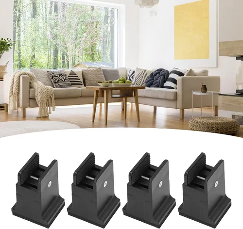 Vista 7 de 4 elevadores de cama, elevador de goma para muebles, bloques de cama elevados, elevadores de sofá, mesa de escritorio, almohadillas de elevación