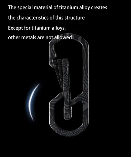 Vista 3 de MASALONG MK06 Titanium Quick Release Llavero Duty Llavero Gancho Durable Integrado Spring Clip Llavero