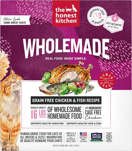 Vista 13 de The Honest Kitchen Alimento integral de pollo deshidratado sin granos, receta de grado humano con probióticos y pollo sin jaula, soporte digestivo