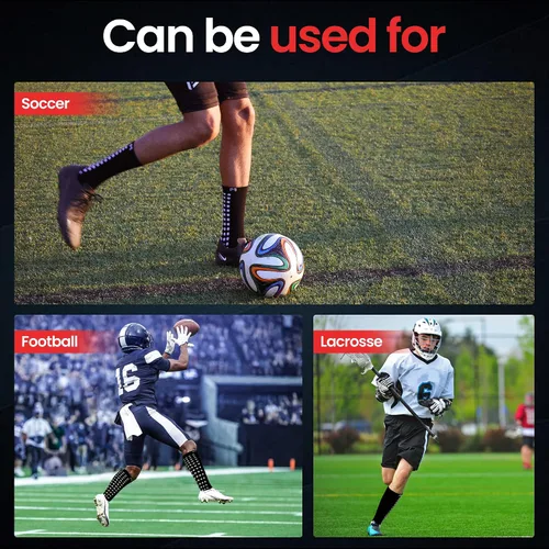 Vista 10 de MediCaptain Calcetines de fútbol con acolchado metatarsiano Calcetines de fútbol antideslizantes con protección acolchada para los pies para Negro