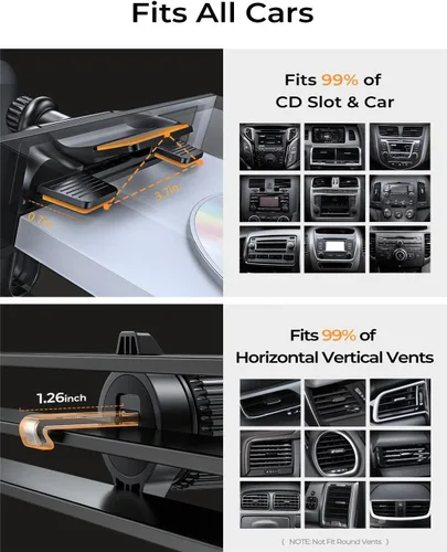 Vista 6 de LISEN - Soporte para teléfono de CD para coche Protect Your Car Interior Sturdy Car Phone Holder Mount Holds Your Phone Securely Even on Bumpy Road