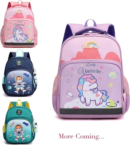 Vista 6 de LESNIC Mochila A8 para niños, Rosado, Mochilas para niños