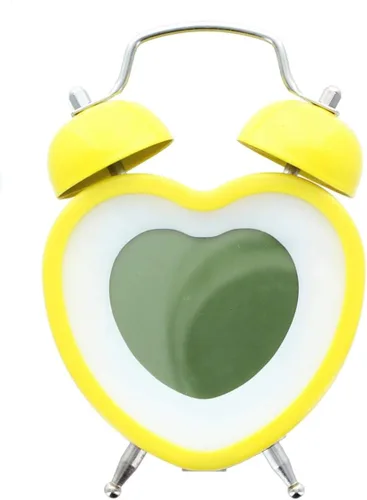 Vista 2 de Nerd Block Reloj despertador digital de campana gemela en forma de corazón, azul