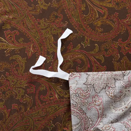 Vista 6 de Eikei Juego de funda de edredón clásica de cachemira, 3 piezas, ropa de cama bohemia Boteh Damasco medallón de 400 hilos, algodón egipcio satinado
