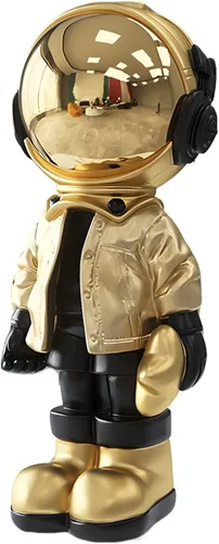 Vista 7 de Estatuas de astronauta Dosker, escultura de hombre espacial de poliresina, regalos de arte en azul claro, adorno de figura para decoración