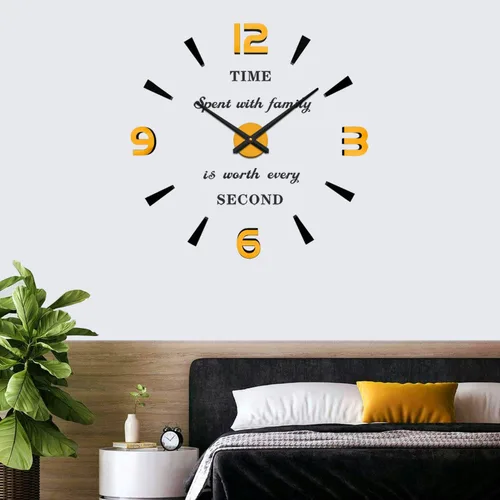 Vista 8 de VANGOLD Reloj de Pared de Gran Tamaño para Decoración de Sala de Estar, Relojes de Pared Decorativos a Pilas (Decoración Dorada del Hogar)