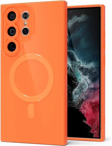 Vista 171 de Svanove Funda magnética de silicona para Samsung Galaxy S22, compatible con Magsafe, bonita funda para mujer, goma de gelatina brillante delgada