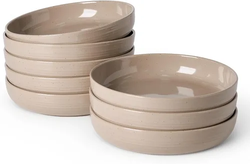 Vista 45 de famiware Milkyway - Juego de 4 cuencos para pasta, 33 onzas, hilo beige