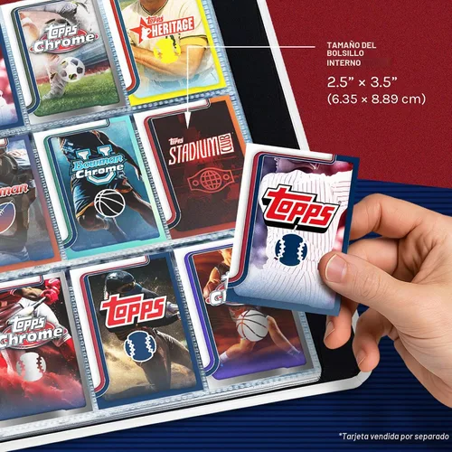 Vista 4 de Topps Carpeta – Carpeta de 9 bolsillos, material duradero de alta calidad, 35 páginas de carga superior, capacidad de 450 tarjetas, carpeta