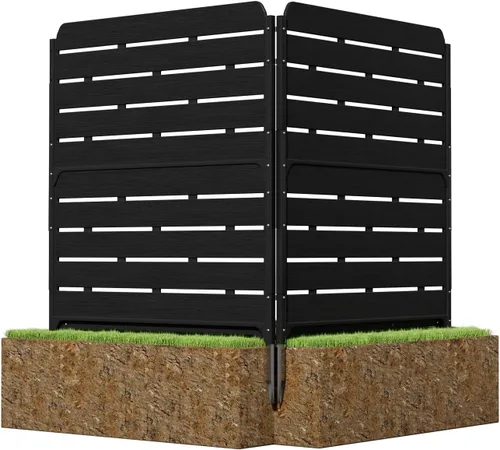 Vista 10 de KINYING Pantalla de Privacidad para Cerca de Aire Acondicionado, 2 Paneles Pantalla de Cerramiento para Equipo de Piscina Contenedor de Basura