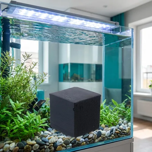 Vista 6 de Ipetboom Cubo purificador de agua, cubo de agua para acuario, fuente de pecera, filtro de carbón activado, 3.93 pulgadas, limpiador de bloques
