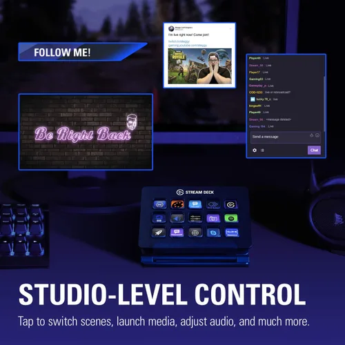 Vista 4 de Elgato Stream Deck - Controlador de creación de contenido en vivo y filtro de ondas emergentes el escudo contra el ruido elimina los golpes