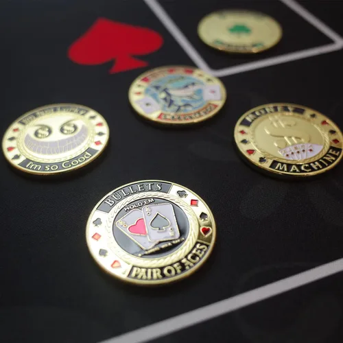 Vista 8 de LuluCircle Guardia de póquer, Pesos para póquer, Regalos de póquer para hombres, Protector de tarjeta de póquer, Accesorios de póquer, Monedas
