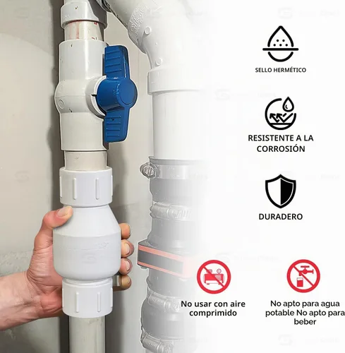 Vista 5 de Midline Valve Válvula de retención en línea del PVC 4I2U100 para la prevención del reflujo; 1" FIP; Plástico blanco
