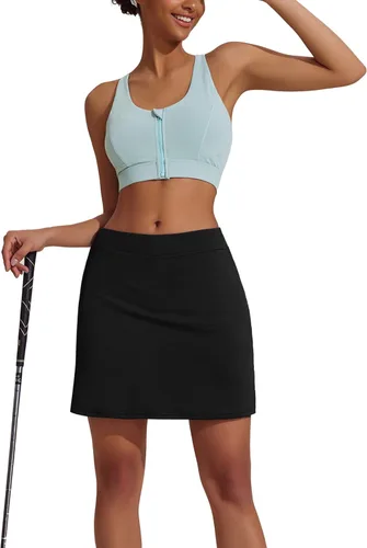 Vista 4 de Ekouaer - Falda pantalón deportiva y ligera para mujer, para correr, tenis, golf, entrenamiento y deportes