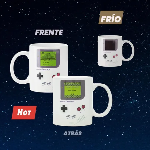 Vista 2 de Paladone Gameboy Taza de Café que Cambia de Color con el Calor - Regalo para Jugadores, Nerds, Fanáticos de Nintendo Mario, Hombres y Entusiastas