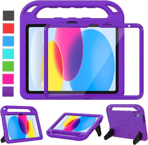 Vista 9 de LTROP Funda para niños para el nuevo iPad (A16) de 11ª generación (11 pulgadas, 2025)/10ª generación (10.9 pulgadas, 2022) con protector de A-azul