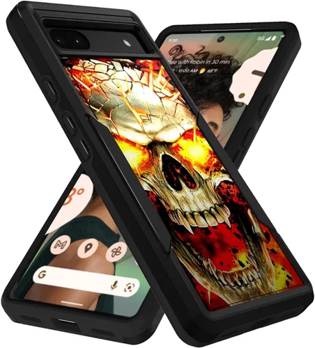 Vista 16 de CasesOnDeck Hybrid Case Compatible with Google Pixel 6A / Pixel 6A (2022) Case [Dual Tactical] Slim Shock Protecting Heavy Duty Cover (American Flag)