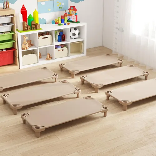 Vista 8 de Costzon Cunas apilables para guardería infantil preescolar (6 paquetes)