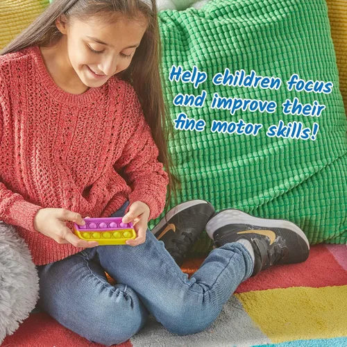 Vista 5 de hand2mind Juguetes sensoriales de burbujas de diez marcos, juguetes antiestrés para niños, manipuladores matemáticos de jardín de infantes