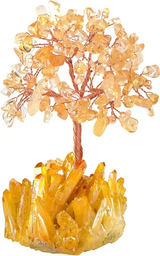 Vista 8 de Decoración de amatista natural, árbol de la vida, de cuarzo, arco iris, base de tatinio, cristales curativos, bonsái de Feng Shui, árbol de dinero