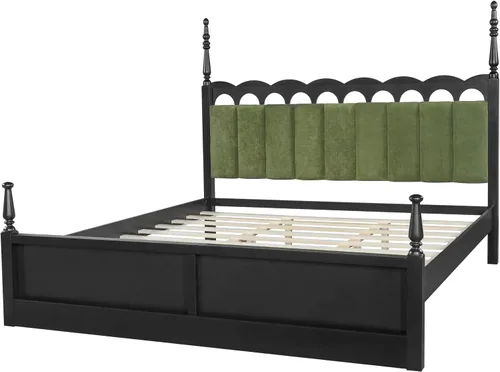 Vista 7 de Christopher Knight Home Chagi - Marco de cama tamaño King con almacenamiento, marco de cama y cabecera de plataforma King vintage, soporte
